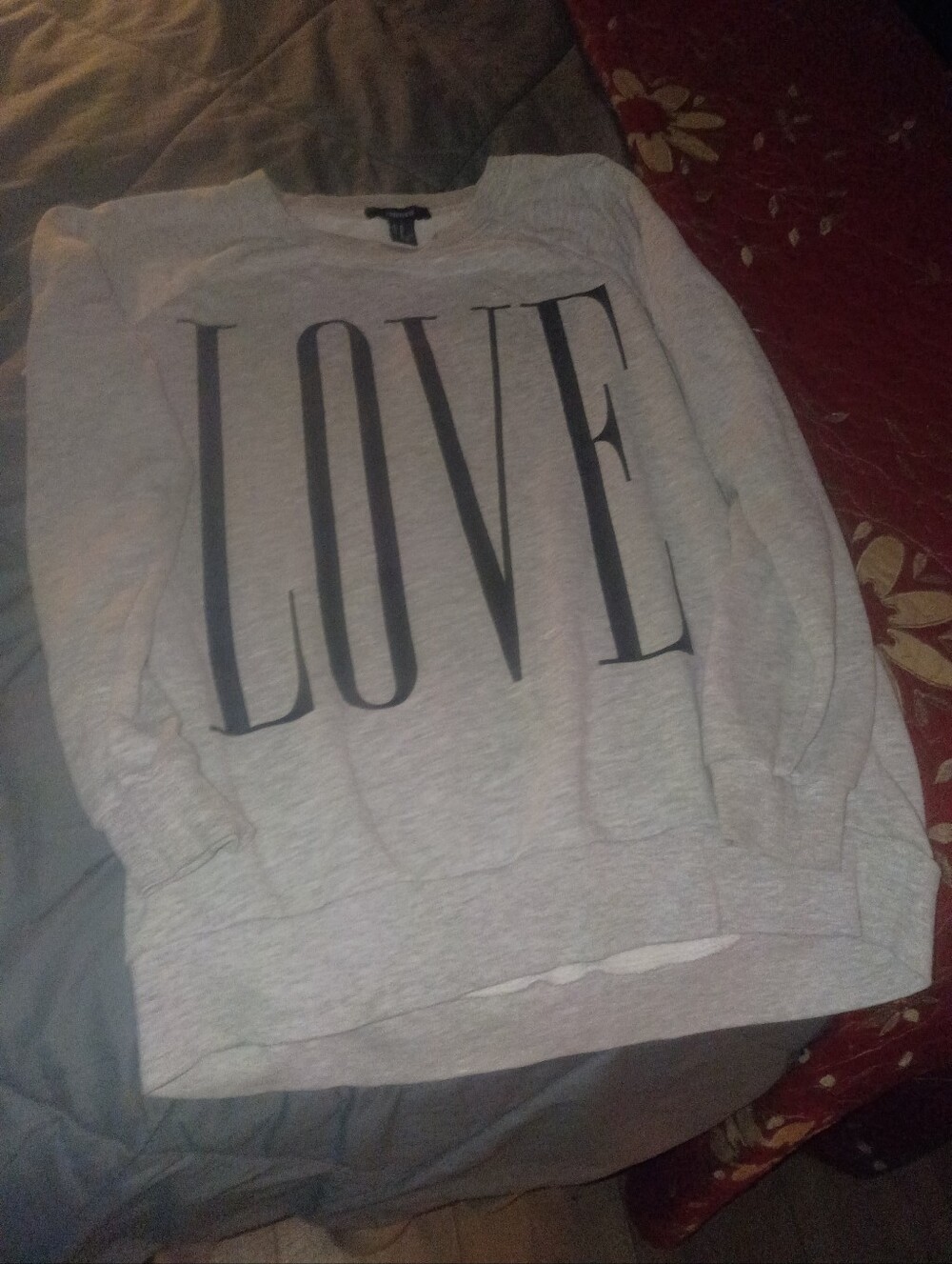 Gray "LOVE" Graphic Women's Sweatshirt